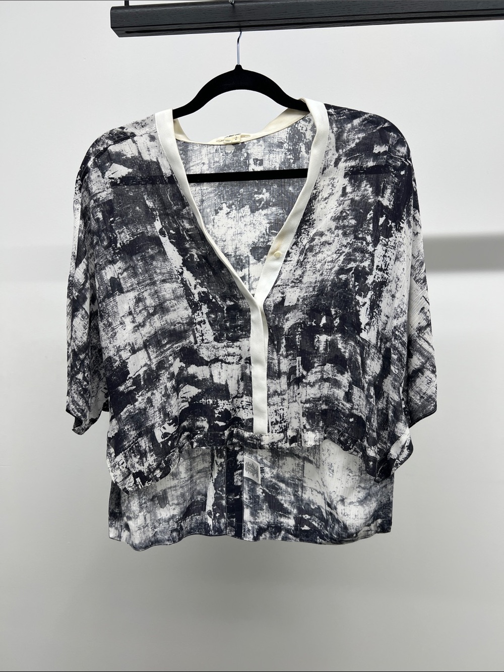 Helmut Lang Abstract V-Neck Blouse